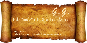 Gömöri Geminián névjegykártya